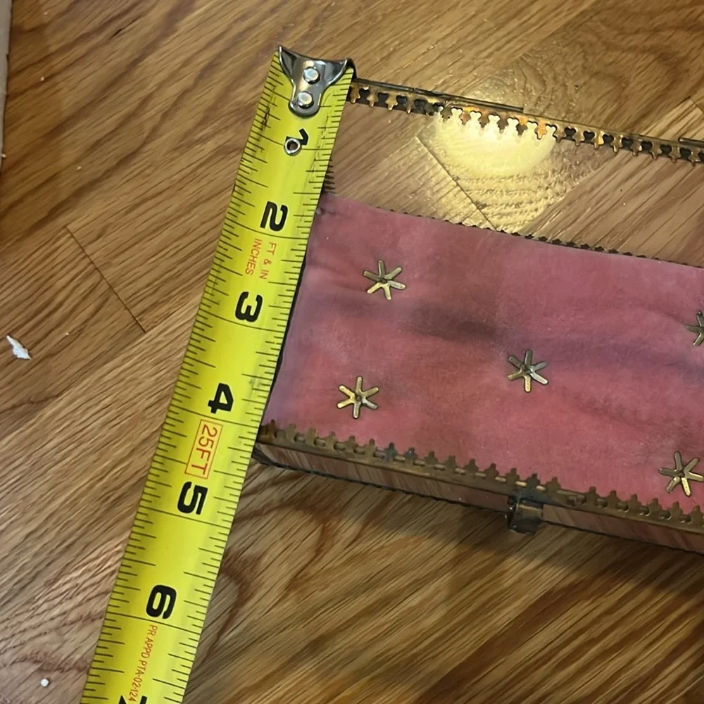 Anthropologie Velvet Lined Glass Jewelry Box NIB